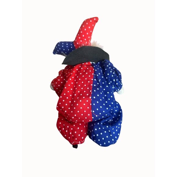 Vintage Clown & Rabbit Doll Set Handmade Fabric Porcelain Faces sand filled vtg - Picture 8 of 8